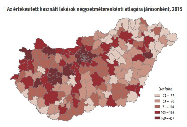 ingatlan térkép Térképen Magyarország hihetetlen lakáspiaci különbségei   Portfolio.hu